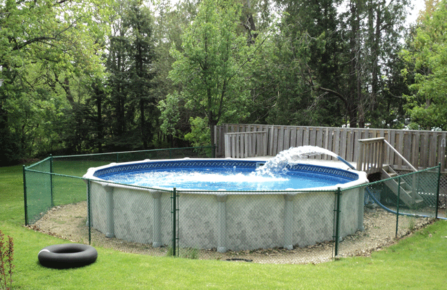 Pool being filled with water